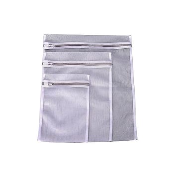 Oikos - Kit 3 Sacos para Lavar Roupas Delicadas P,M e G com Zíper