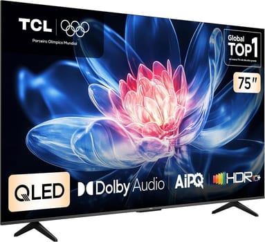 Smart TV TCL 75 Polegadas QLED 4K T6C WiFi Bluetooth Google TV Tela HVA e HDR10+ 75T6C