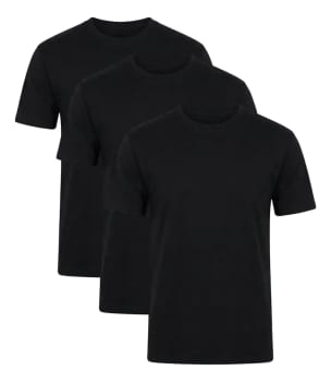Kit 3x Camiseta Básica T-shirt Preta Super Pima Premium Tech