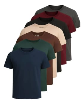 Kit 7 Camisetas Basica Lisa Algodão Premium Masculina