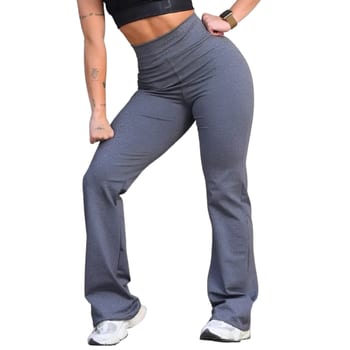 Calça Legging Flare Bailarina Leg Boca De Sino Cintura Alta