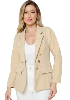 Blazer Feminino Alfaiataria Terninho Social Com Botões
