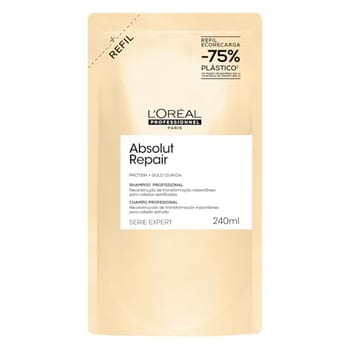 L'Oréal Professionnel Serie Expert Absolut Repair, Shampoo Reconstrutor para Cabelos Danificados e Finos Refil com Quinoa Dourada, Reparação Profunda