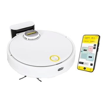 Kärcher Robô Aspirador de Pó RCV 3 com Mapeamento Inteligente, Aspira e Passa Pano. Controle via Aplicativo. Autonomia de 120 min. Navegação a Laser