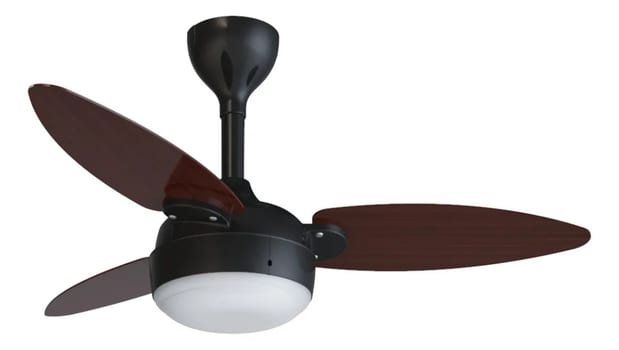 Vent Elluz Pr 3p Pr/tab C/r Inv Bivolt Ventisol 1.045 M 60 Preto Tabaco Mdf 3