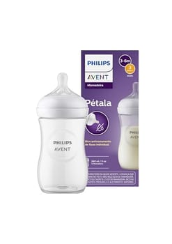 Philips Avent Mamadeira Pétala 3.0 9oz/260ml com Bico de Fluxo Médio (Fluxo 3), Azul, SCY903/01