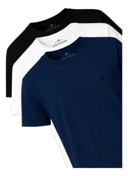 Kit 3 Camisetas Masculinas Premium Polo Wear Sortido