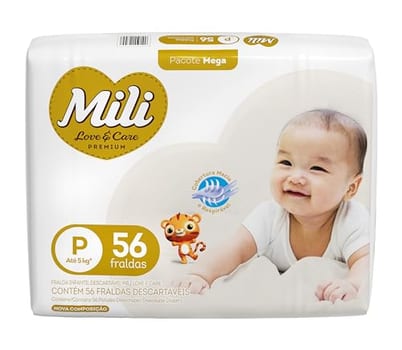 Mili Fralda Love&Care Mega P - 56 Unidades