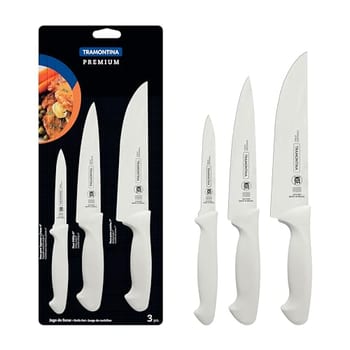 Jogo de Facas Premium Tramontina Branco, 3 Peças