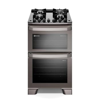 Fogão de Piso Electrolux de 04 Bocas Experience com Duplo Forno e Mesa de Vidro Cinza - FE4DG (220V, Volts)