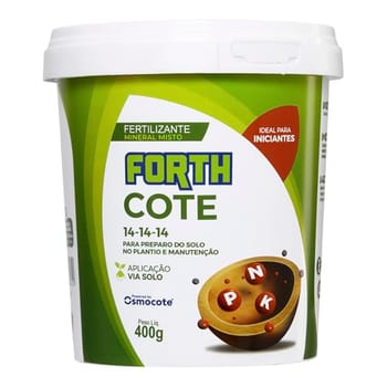 Forth Cote NPK - Adubo 14-14-14 - Fertilizante de Liberação Lenta - Balde 400g