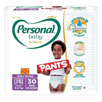 Personal Fralda Descartável Infantil Pants Baby Premium XXG, 30 Unidades