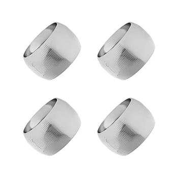 LYOR - Conjunto 4 Anéis para Guardanapo de Aço Niquelado Circle Prata 4,5cm