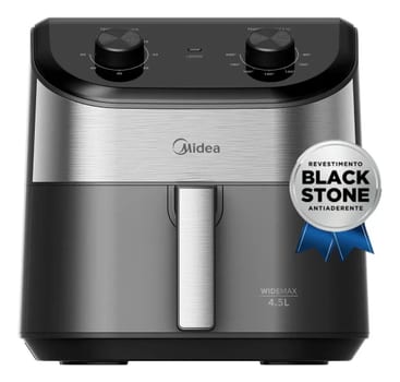 Fritadeira Air Fryer 4,5l Widemax Com Interior De Alumínio 1500w Midea
