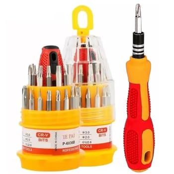 Kit de Ferramentas de Precisão com 30 Pontas Intercambiáveis, Chaves Fenda, Torx e Philip, Estojo Compacto Para Conserto Manutenção De Celulares