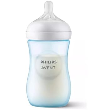 Philips Avent Mamadeira Pétala 3.0 9oz/260ml com bico de fluxo médio (Fluxo 3), Azul, SCY903/21