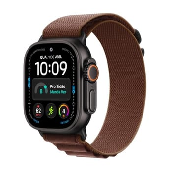 Apple Watch Ultra 4 GPS + Cellular • Caixa preta de titânio de 49 mm • Pulseira loop Alpina bordô – P