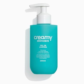 Creamy Skincare Gel de Limpeza 200ml | Limpa Profundamente, Sem Fragrância e Livre de Sulfatos, Remove Impurezas e Regulariza a Oleosidade | Peles