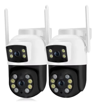 Kit 2 Câmera Segurança Ip A28 Prova D'agua Lente Dupla App Icsee G.Eye