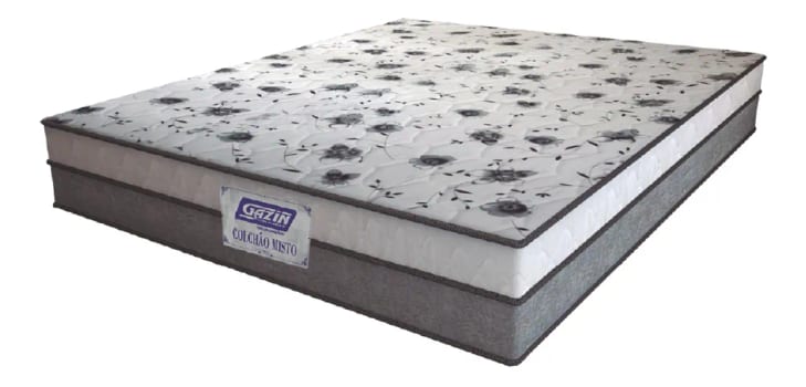 Colchão Casal Espuma D33 Fort 138x188x21cm Cinza Branco Cor Cinza/branco
