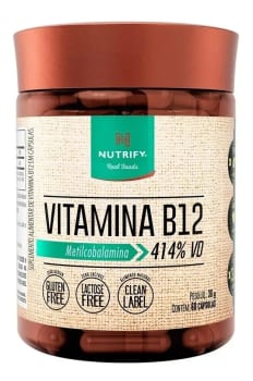 Vitamina B12 Metilcobalamina 414% 60caps Nutrify