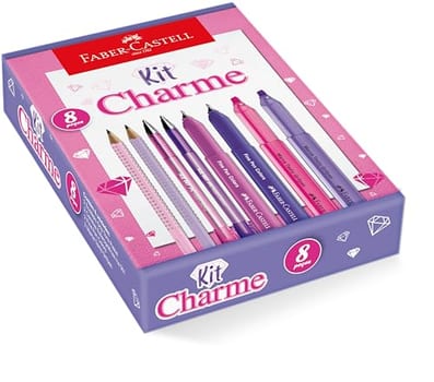 Kit Charme Faber-Castell Com Produtos Rosa e Roxo Em Tons Vivos *EDIÇÃO LIMITADA*