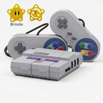 Game Retro Mini Super Snes 2 Controles + Pack com todos os Jogos de Snes Fliperama Arcadian