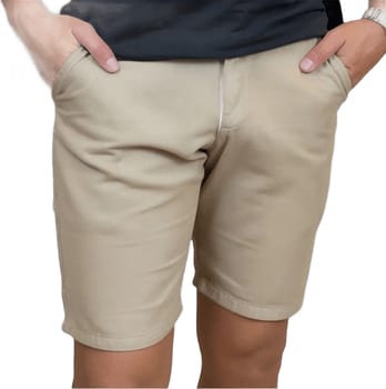 Bermuda Sarja Masculina Slim Chino Social Algodão 100% Vrn