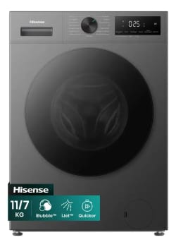 Lava e Seca Hisense 1i Titânio 11kg / 7kg Inverter 15 propramas 110V WD1i1141BT1