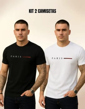 Camiseta Paris Kit 2 Camisetas Streetwear Em Algodão Premium