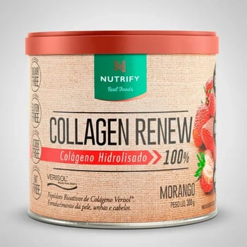 Colágeno Hidrolisado Collagen Renew Morango 300g Nutrify
