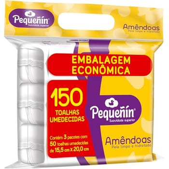 Pequeñín Lenços Umedecidos Amendôas 150 unidades