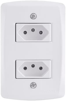 Tramontina Conjunto 2 Tomadas 2P+T 20 A 250 V 4x2 Lux2 Branco
