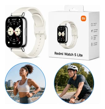 Relógio Smartwatch Redmi Watch 5 Active Lite Xiaomi Branco Gold Prateado
