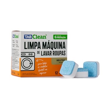Limpa Maquina de Lavar Roupas em Tabletes/Pastilhas TabClean kit c/12 unds de 15g (180g) 12 Ciclos de Limpeza e Higienização para todas as maquinas de