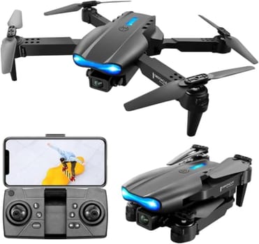 Drone DLI E99 com Câmera 4K UHD - Quadricóptero com Controle Remoto Dobrável, Controle por Gestos e Voz, Inversão 3D, Início com um Toque, Parada de