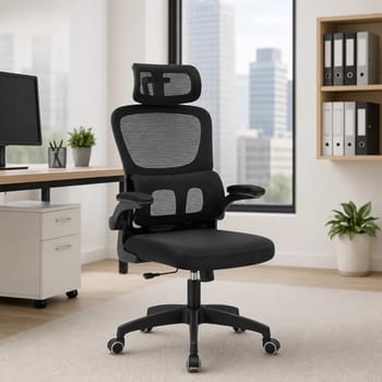 Cadeira de Escritório Suporte Lombar Ergonômico Malha Respirável Mesh Apoio Cabeça Confortavél Art Cadeiras Presidente Premium