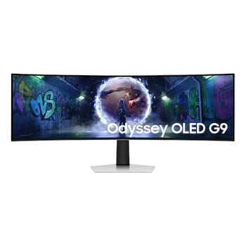 Monitor Samsung Odyssey OLED G9 49", DQHD, 240Hz, 0.03ms, ajuste de altura, G-sync, FreeSync Premium Pro, DP, HDMI, Micro HDMI, prata