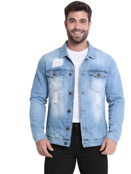 Jaqueta Masculina Jeans Sarja Slim Fit Coloridas Versátil
