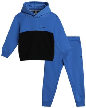 Volcom Conjunto de 2 peças de moletom com capuz e calça jogger para meninos pequenos (12M-7), Azul/preto, 12 Meses