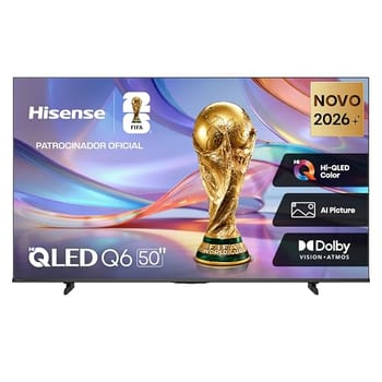 Hisense Smart TV 4K Hi-QLED 50" Polegadas 50Q6QVV com Processador AI, Dolby Vision, HDR10+, HLG, Filmmaker Mode, Dolby Gaming, Dolby Atmos, MiraCast e