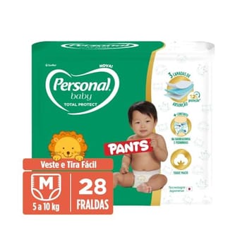Personal Fralda Baby Total Protect Pants M, 28 Unidades