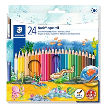 Lápis de Cor Aquarelável, Staedtler, Noris, 144 10NC2412, 24 Cores