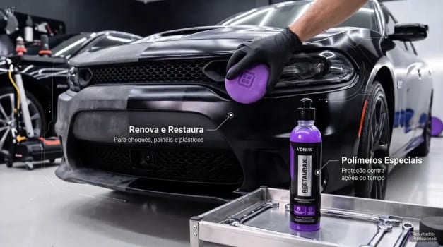 Kit Restaurax Renova Plástico Aplicador Zacs Luva Nitrílica Cor Roxo