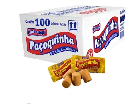 Paçoca Rolha Amendupã Paçoquinha Embrulhada 100un 1,5kgcaixa