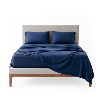Decolab Jogo de Cama Casal Completo 100% Algodão Macio Azul-Marinho