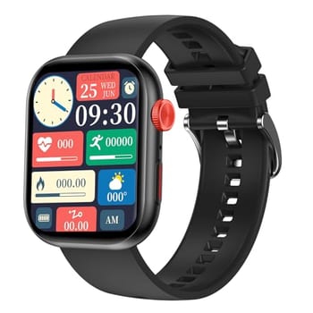 Relógio Inteligente Smartwatch FB047 com 1.83" Tela, Bluetooth, 100 Modos Esporte, IP68, 5 Dias Bateria - 37g Leve para Homens e Mulheres Preto