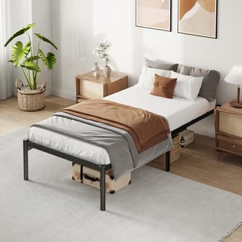 Cama de Solteiro 88x188cm, Metal, Cabeceira, 300kg