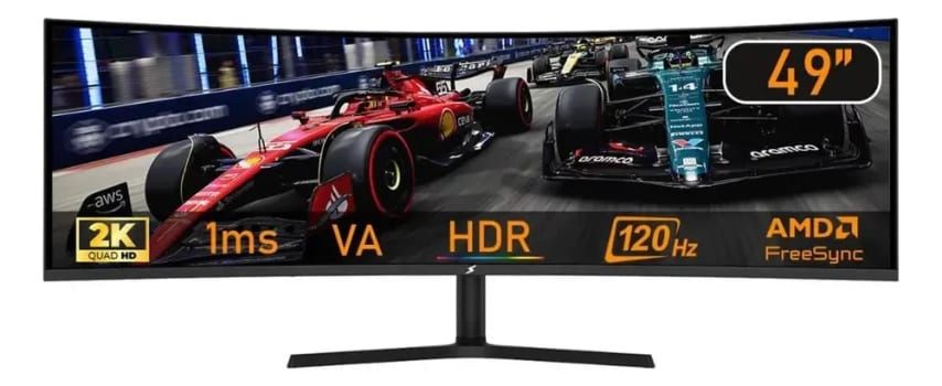 Monitor Gamer Superframe Enterprise 49 Curvo Dual Qhd 120hz Preto