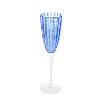 WOLFF - Conjunto 2 Taças para Champanhe de Vidro Orquídea Azul 200ml